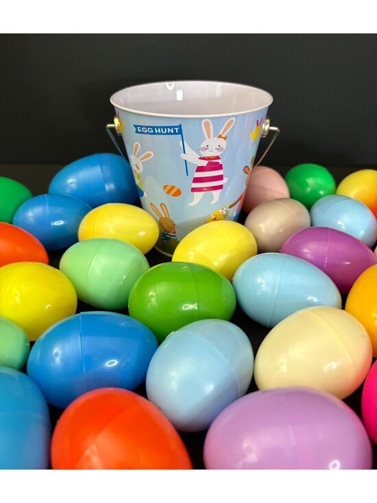 Fiesta Easter Eggs Egg Hunt Vintage Plastic Bunny Rabbit Bucket Fiesta Bunnies - Picture 6 of 6